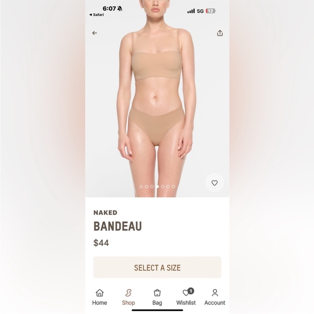Skims Naked Bandeau Bra Mica Size XS NWT‎ - Picture 4 of 11